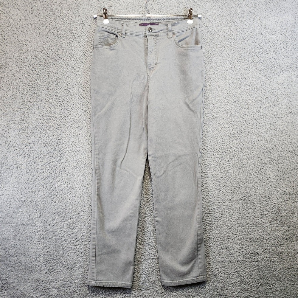 Gloria Vanderbilt Amanda Jeans Womens 8 (Fits 30x29) Gray Straight Leg Stretch